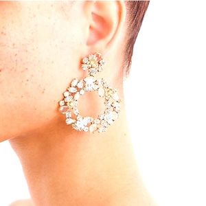 NWT J.Crew Gold Crystal Earrings